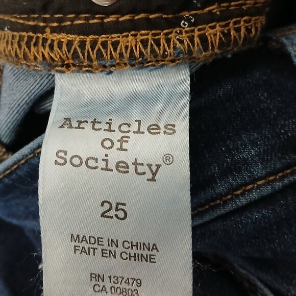 Articles Of Society Jeans 25 Karen Crop Skinny Ankle Delray Blue Denim Stretch - Picture 9 of 12